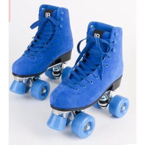 INTENTIONALLY BLANK Suede Rink Roller Skate in Cobalt Size 40  New No Box